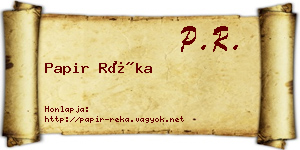 Papir Réka névjegykártya